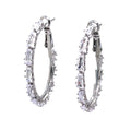 Silver Oval Baguette Hoops